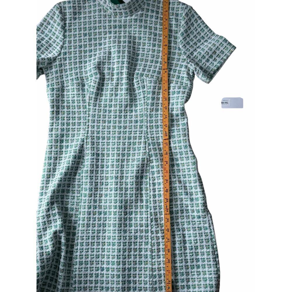 Donna Morgan Women's Novelty Plaid Short Sleeve Mock Neck Dress Size-6 - Picture 6 of 8